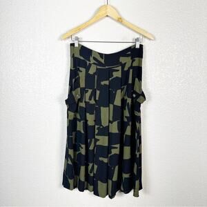Bellerose Womens Hostie Mid Length‎ Skirt in Black and Green Print Size 4/6